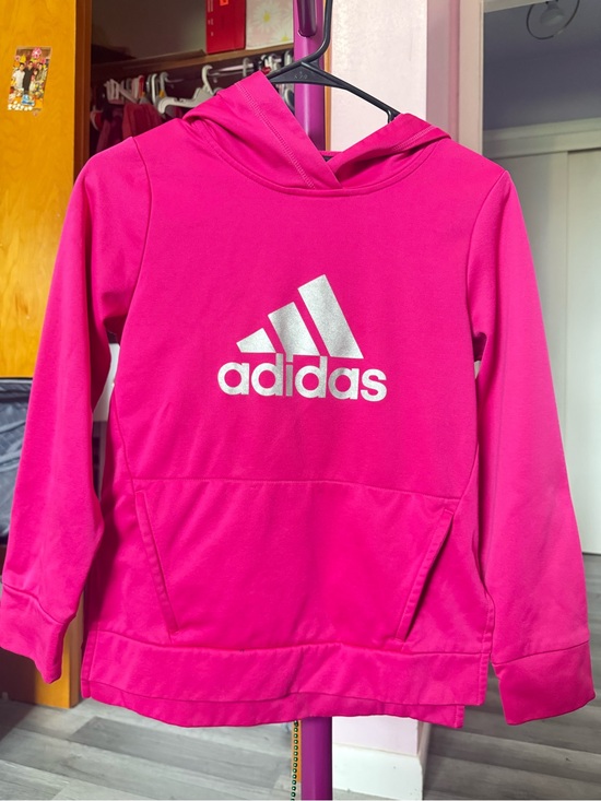 adidas Other - adidas Bright Pink Hoodie with Silver Logo